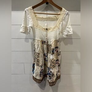 Free People Patchwork Babydoll Shirt- women’s small